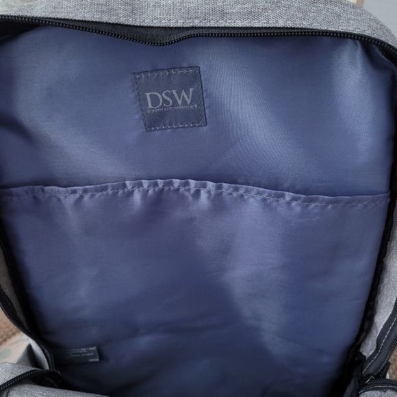 DSW Gray Logoed Men Women Unisex Custom Backpack 16.5 in x 10.5 in x 6 in - Picture 12 of 12
